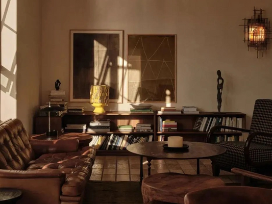 Vintage Modern Living with Artistic Lighting