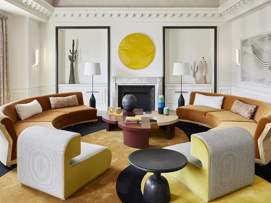 Sculptural Balance: Modern Furniture Meets Playful Geometry