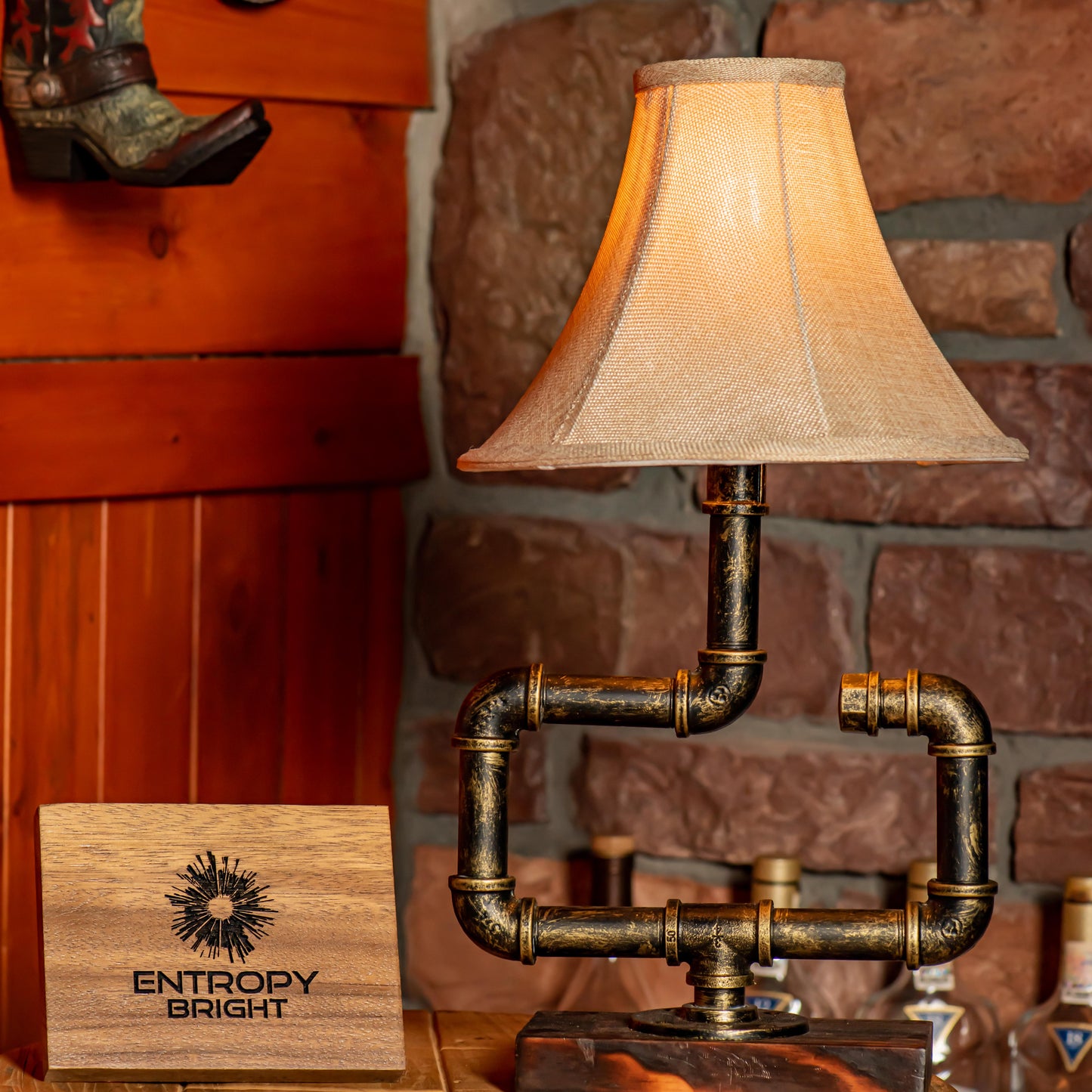 Whisper Steampunk Handmade Vintage Adjustable Pipe Lamp