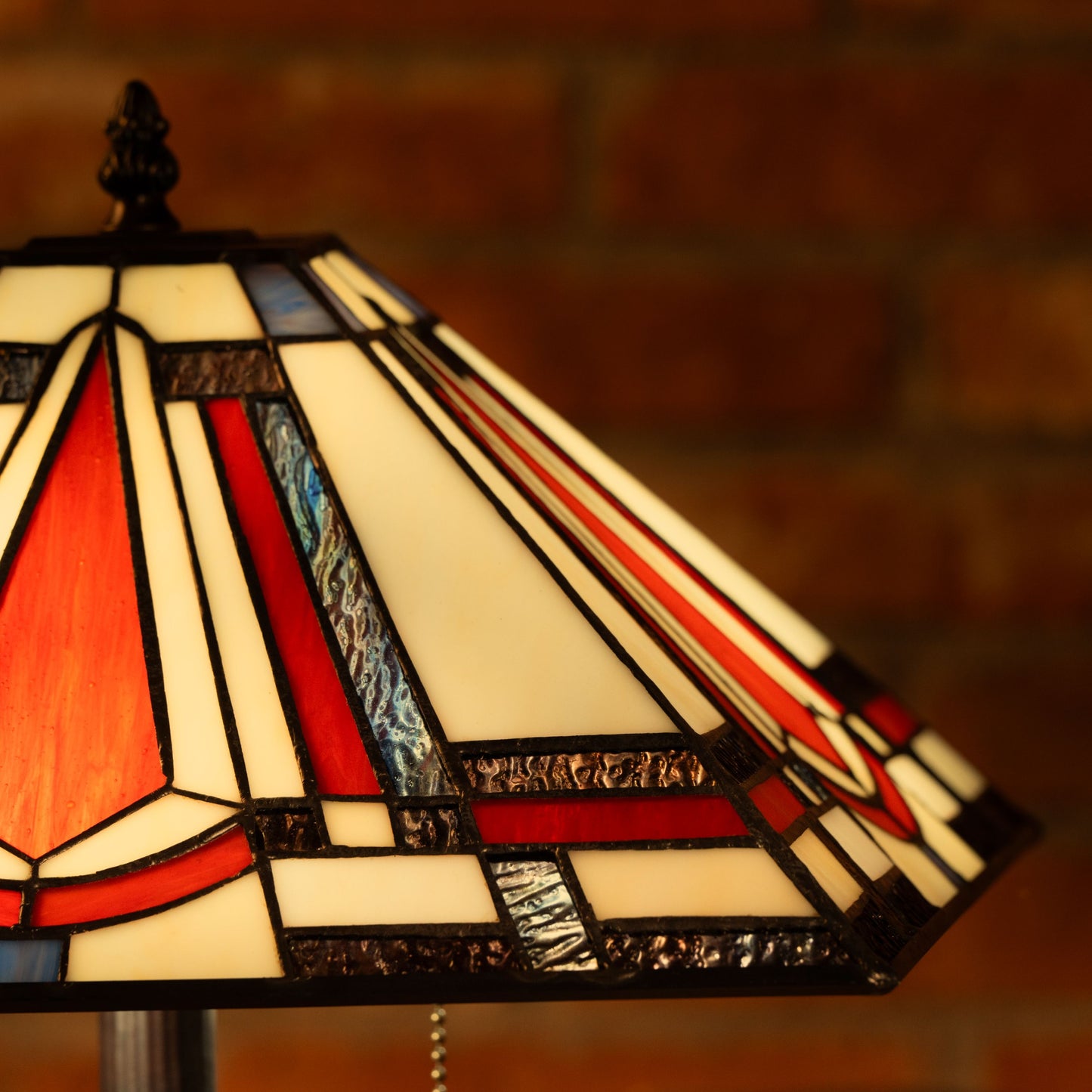 Amber Striped Elegance Tiffany Lamp