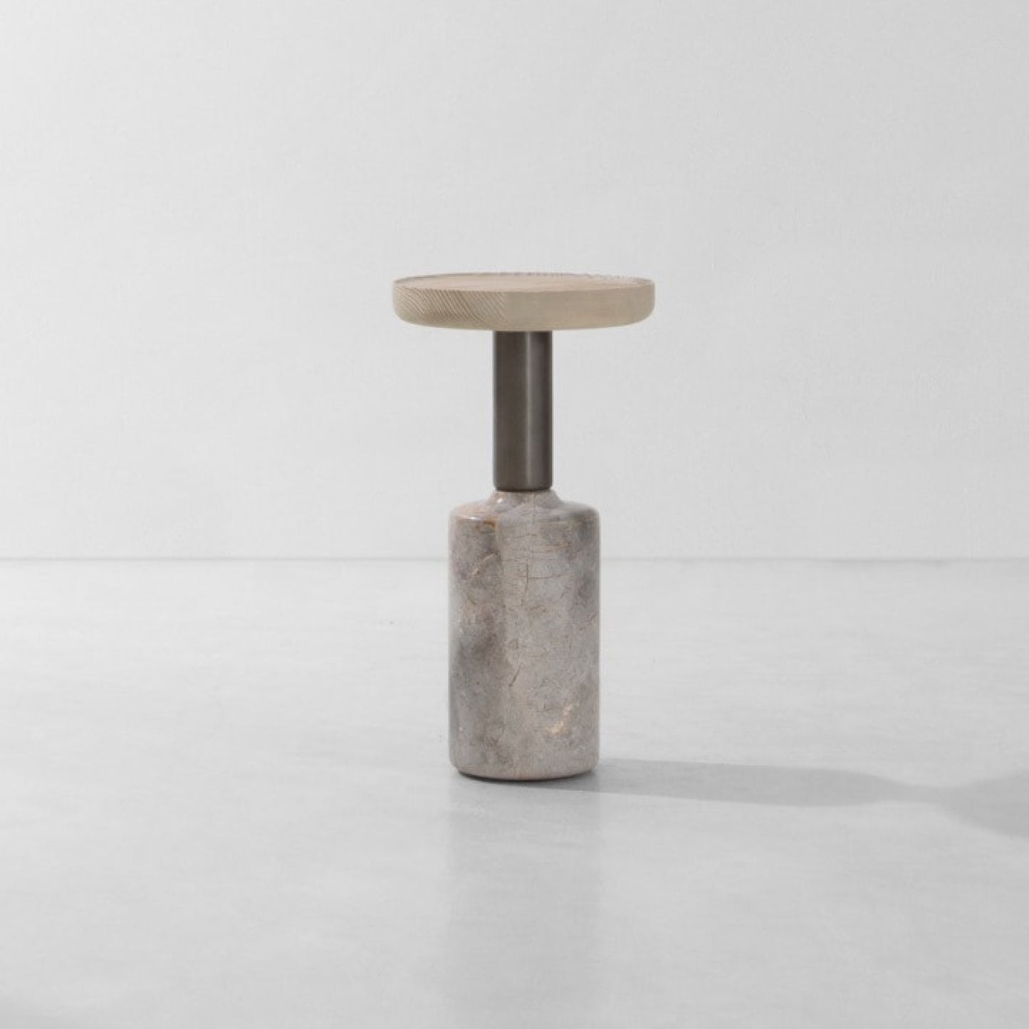 Torus Marble and Fir Side Table