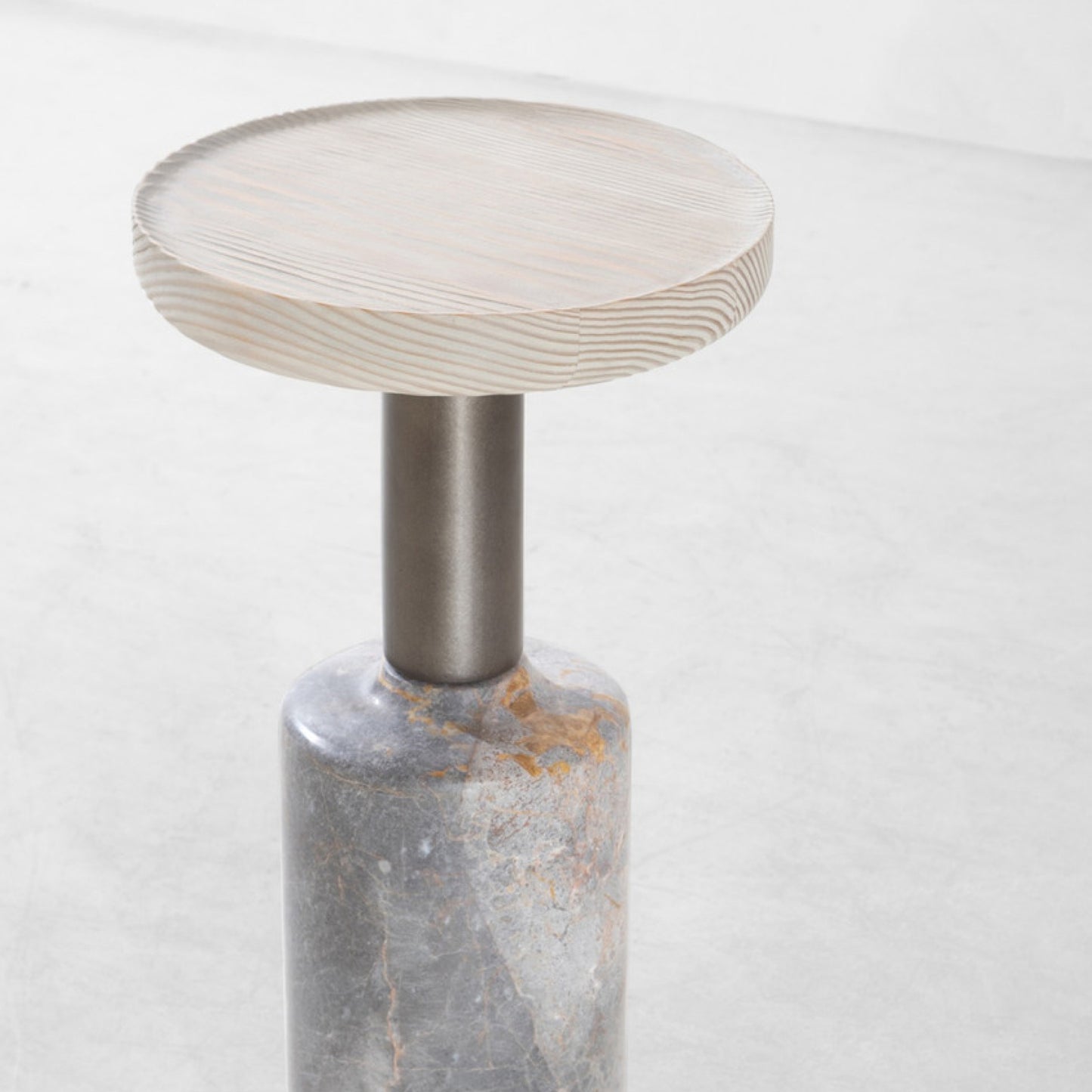 Torus Marble and Fir Side Table