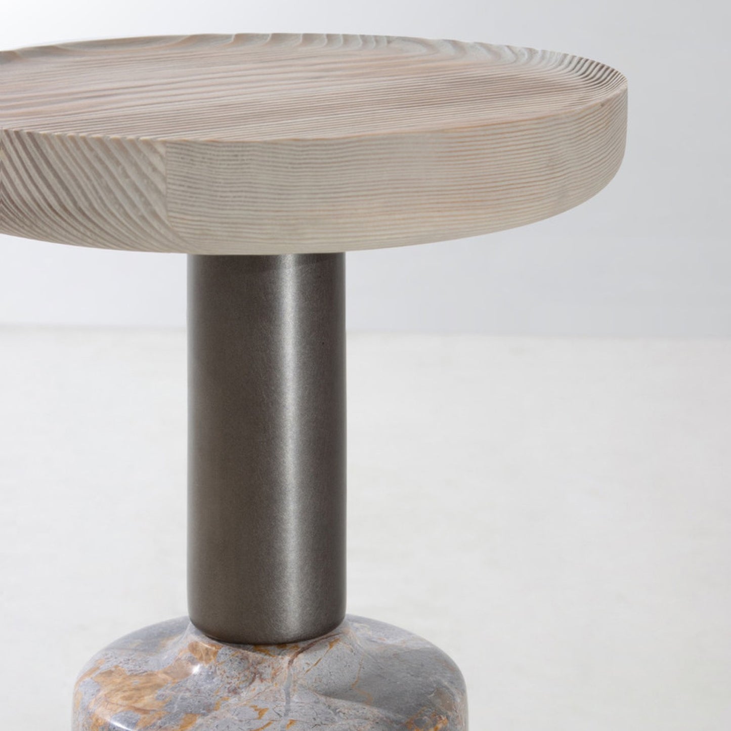 Torus Marble and Fir Side Table