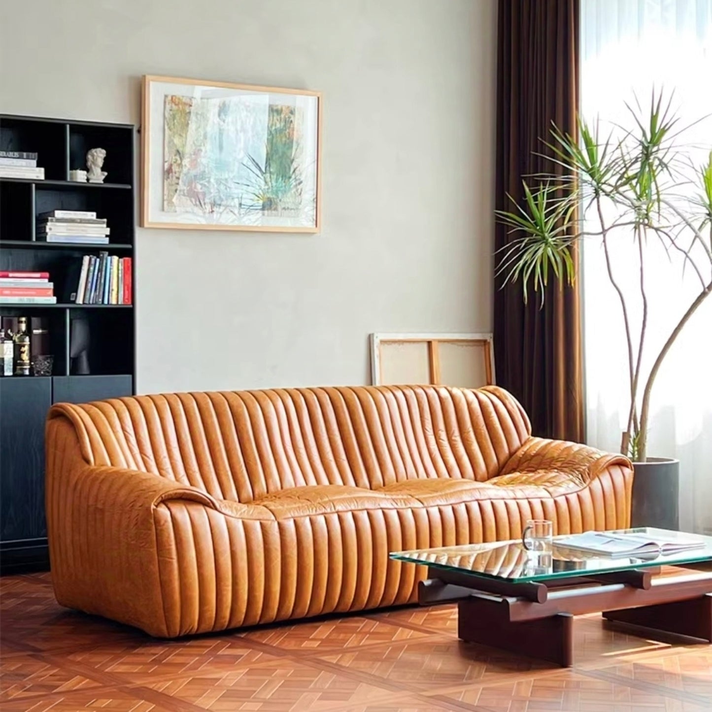 Modern Faux Leather Sofa