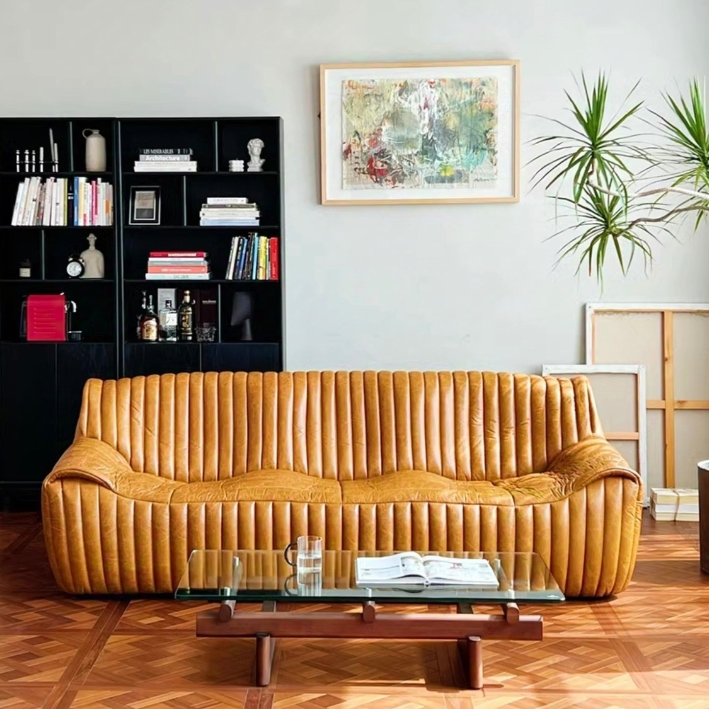 Modern Faux Leather Sofa