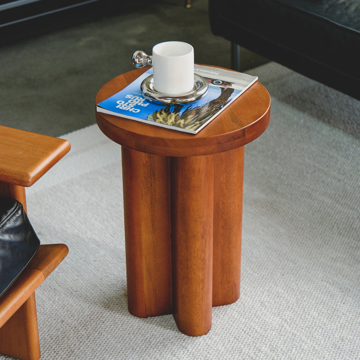 Round Solid Teak Side Table