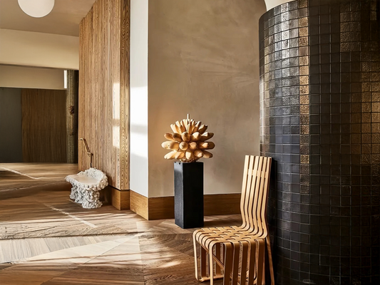 Curated Contrast: Sculptural Furniture in Artful Interiors