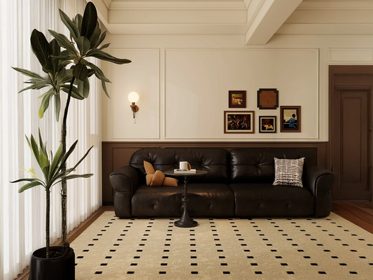 Moody Modern: Dark Leather and Graphic Minimalism