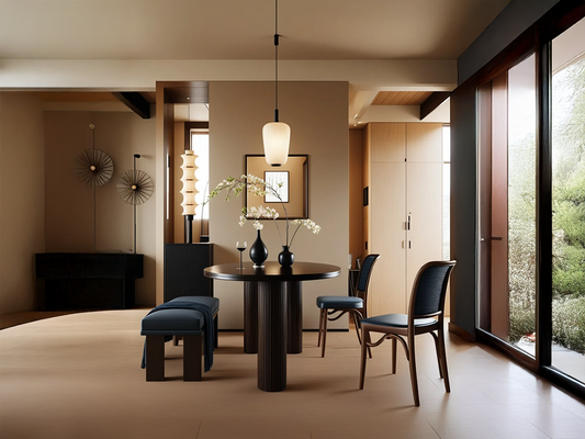 Zen Dining: Sculptural Forms and Natural Light