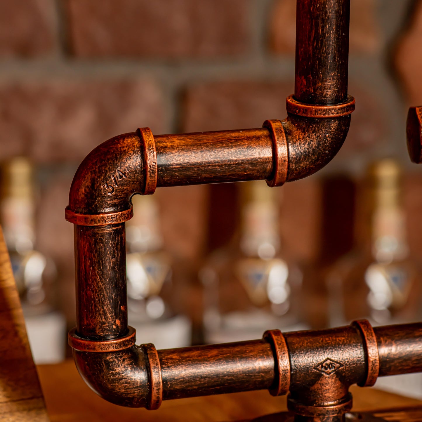 Whisper Steampunk Handmade Vintage Adjustable Pipe Lamp