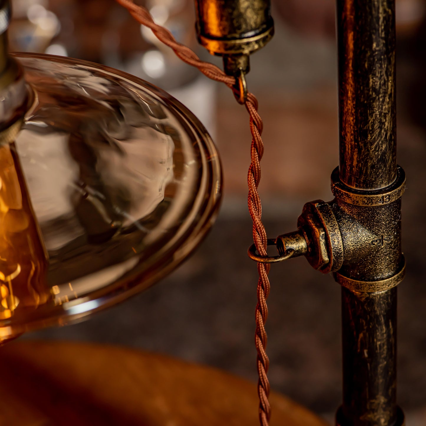 Dream Steampunk Handgefertigte Vintage Verstellbare Pfeifenlampe