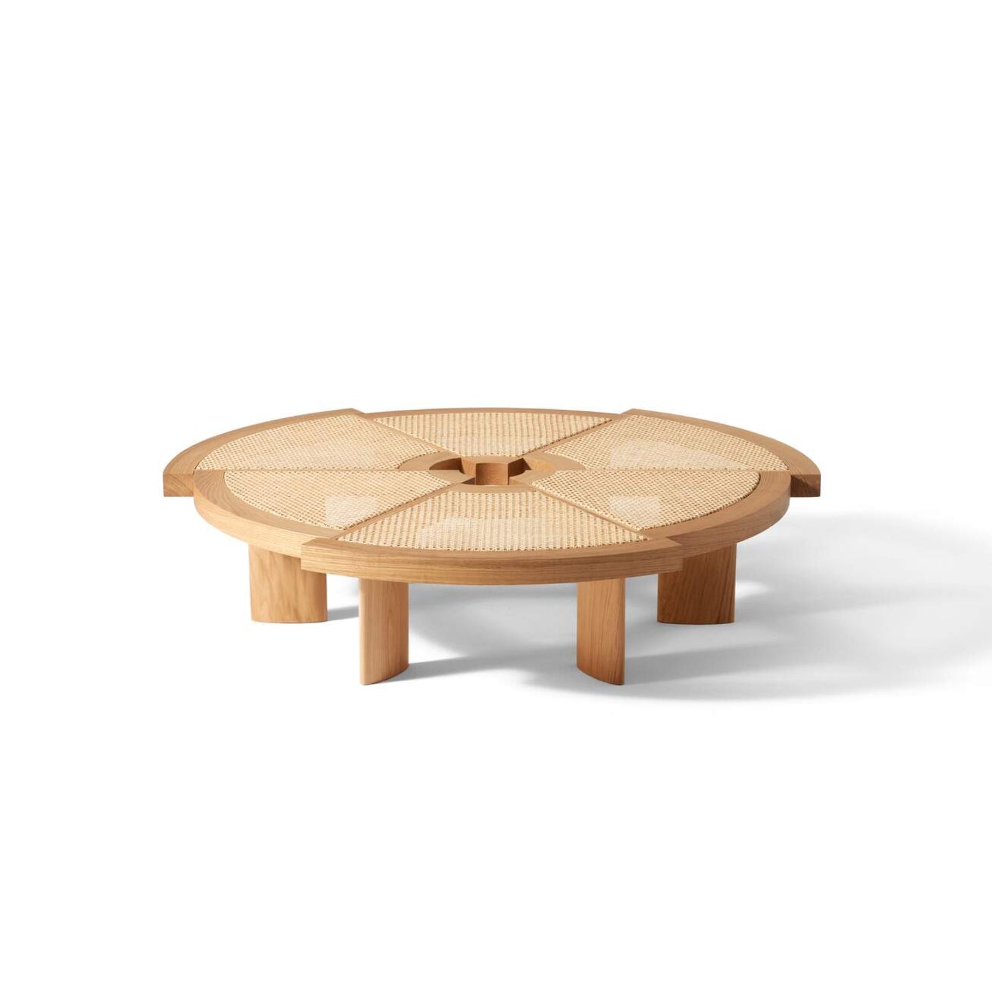 Samson Rattan and Solid Ash Coffee Table