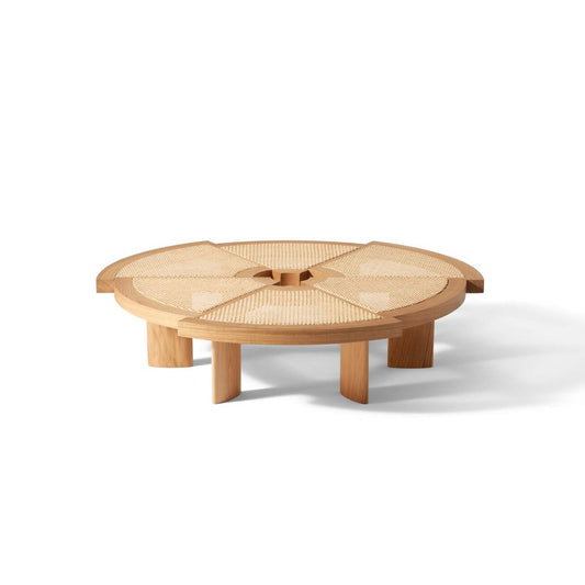 Samson Rattan and Solid Ash Coffee Table