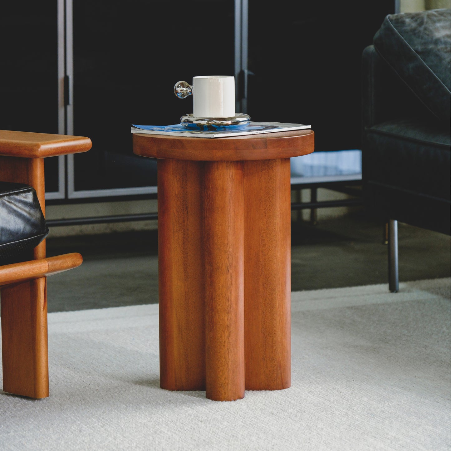 Round Solid Teak Side Table