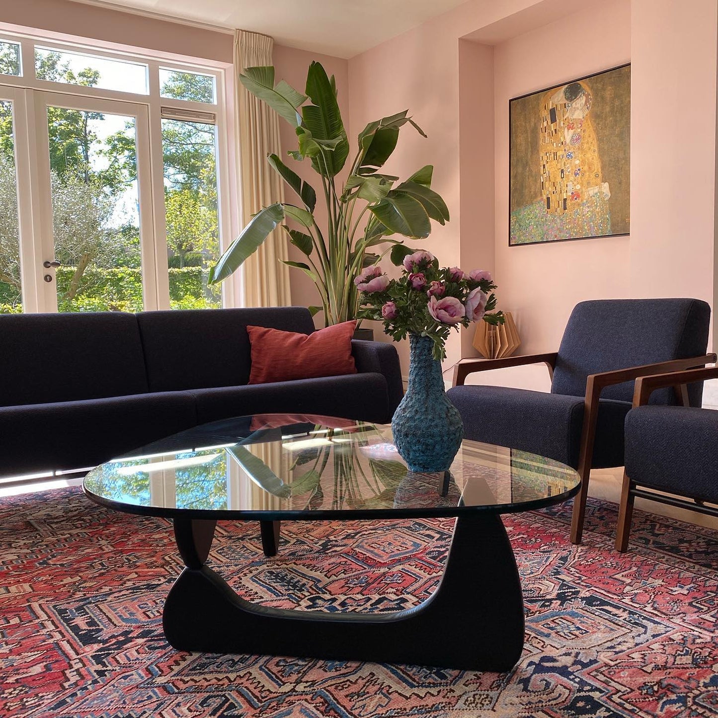 Mid-Century Triangular Glass Coffee Table