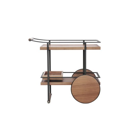 James Collection Desk in Natural Walnut and Black Steel