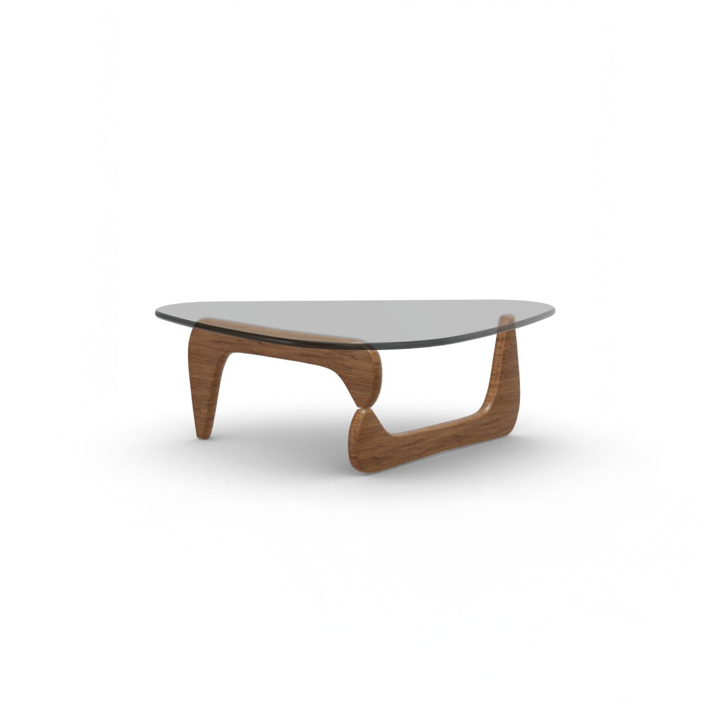 Mid-Century Triangular Glass Coffee Table