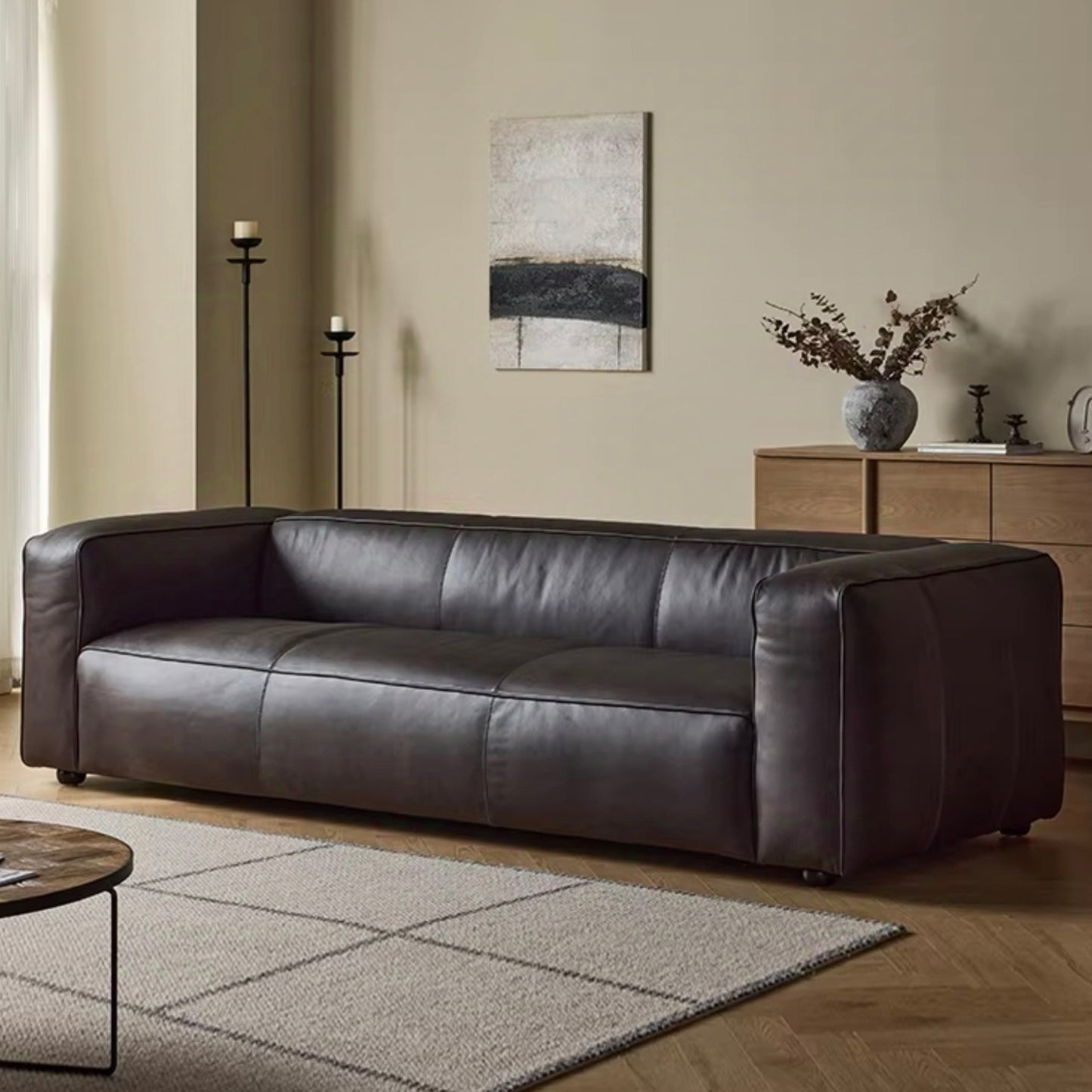 Cubetto Vintage Top-Grain Leather Sofa