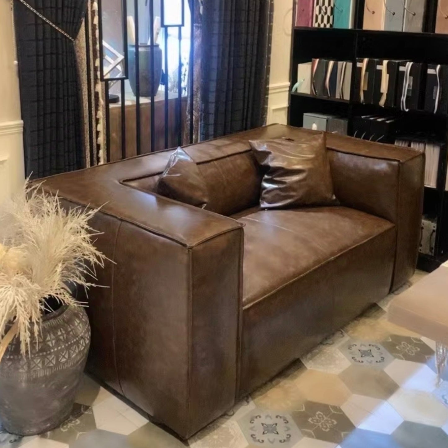 Cubetto Vintage Top-Grain Leather Sofa