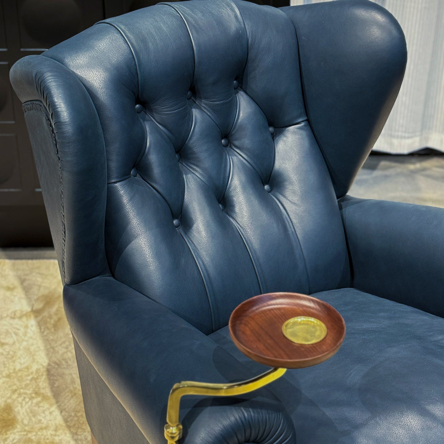 Tufted Accent Chair with Decorative Stitching