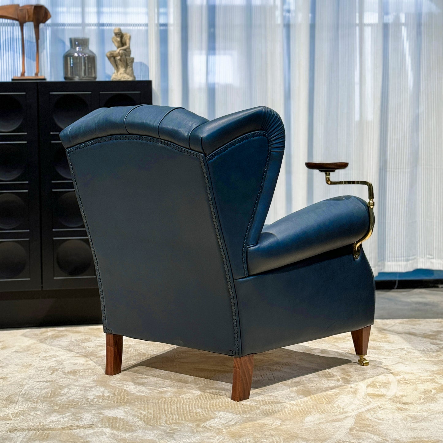 Tufted Accent Chair with Decorative Stitching
