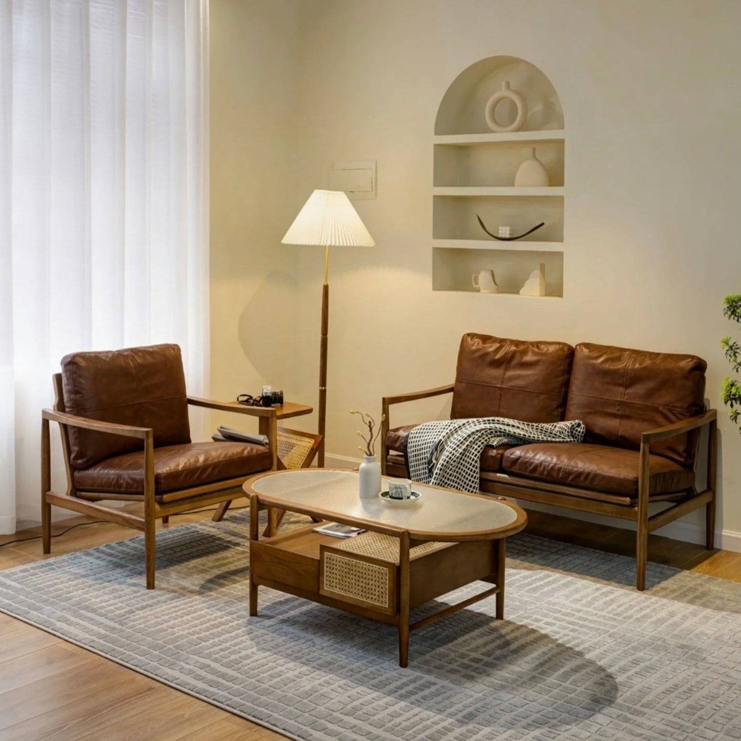 Solid Wood Lounge Armchair