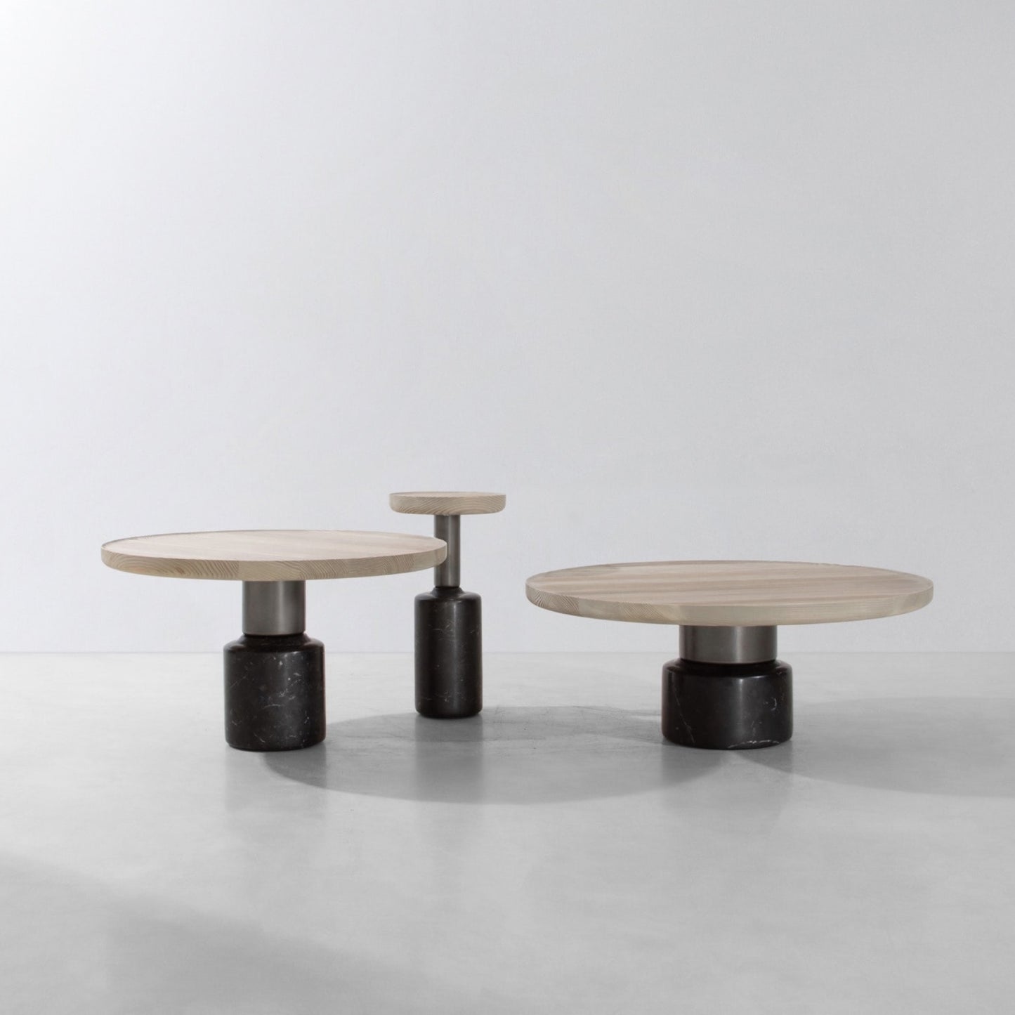 Torus Marble and Fir Side Table