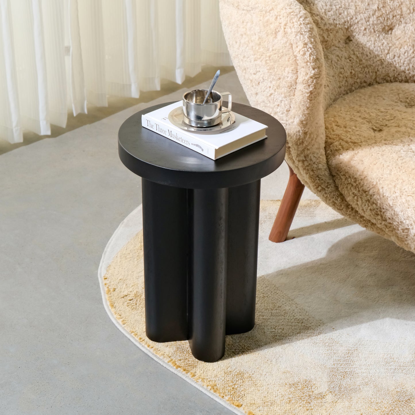 Round Solid Teak Side Table