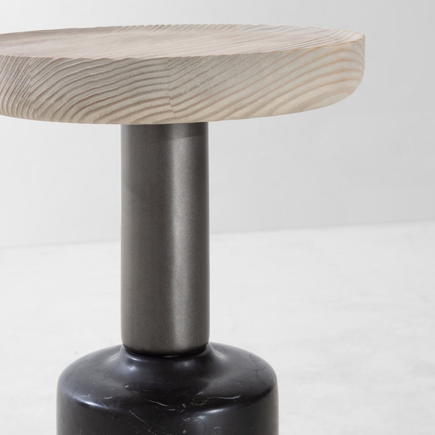 Torus Marble and Fir Side Table