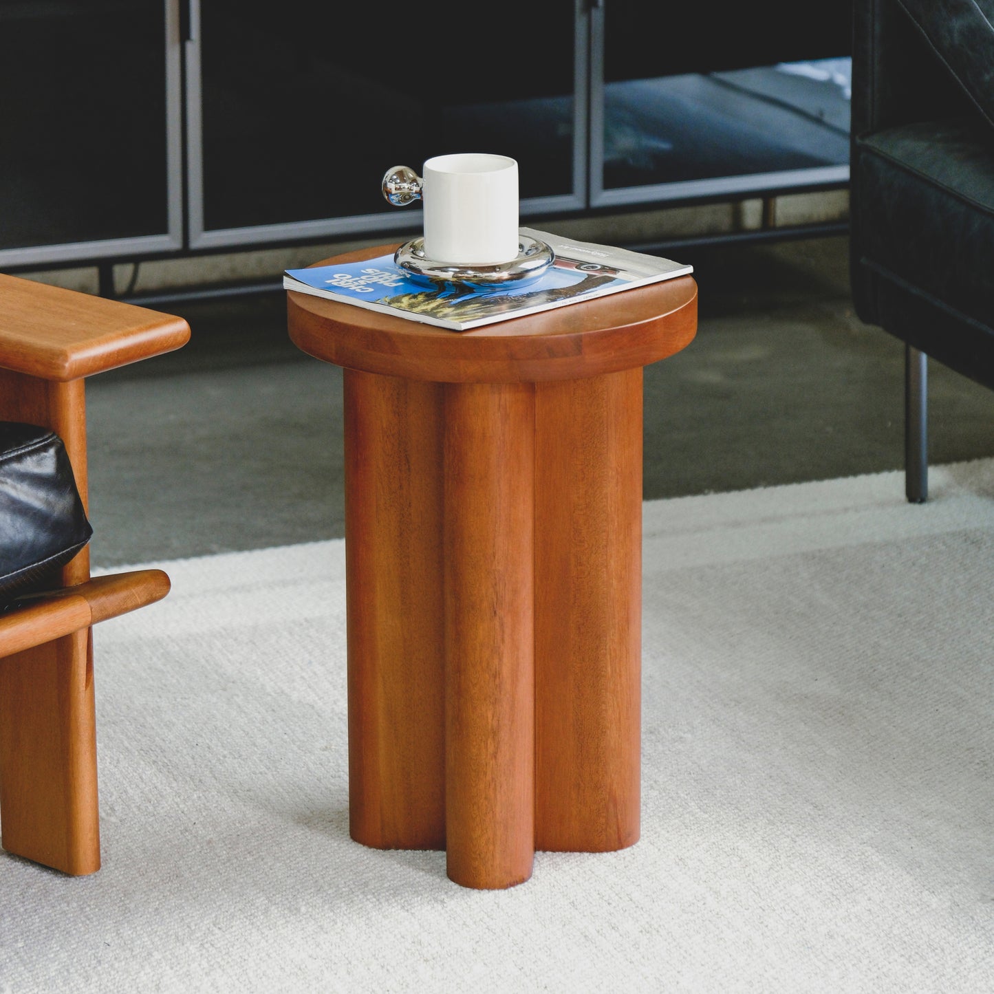 Round Solid Teak Side Table