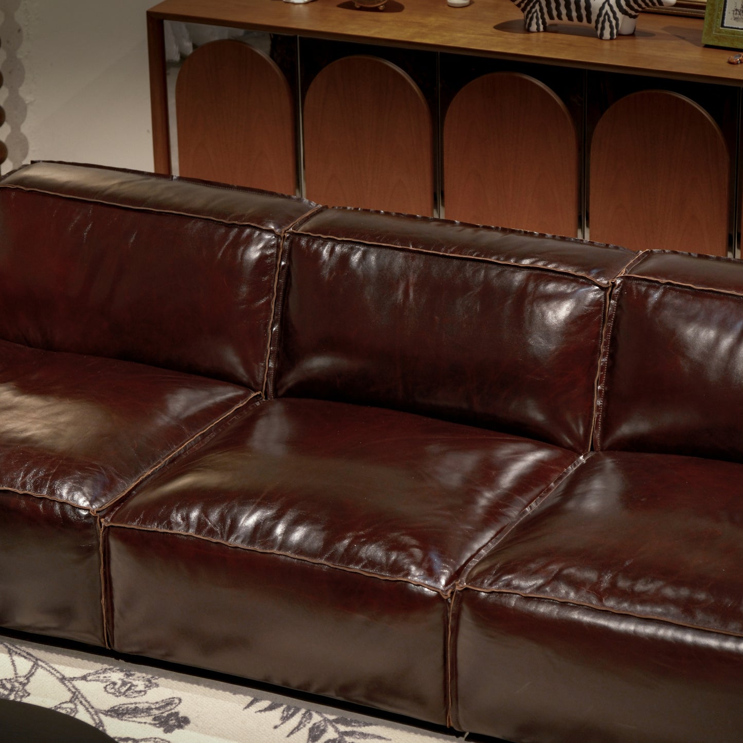 Modular Top-Grain Leather Sofa