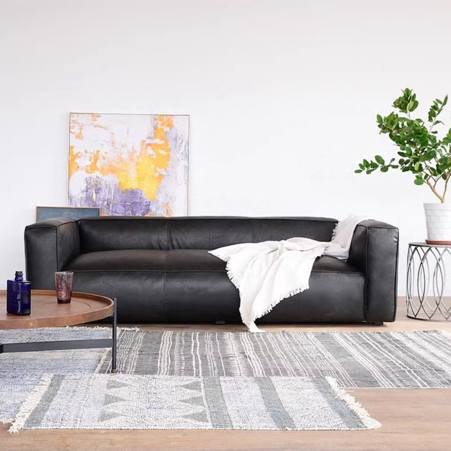 Cubetto Vintage Top-Grain Leather Sofa