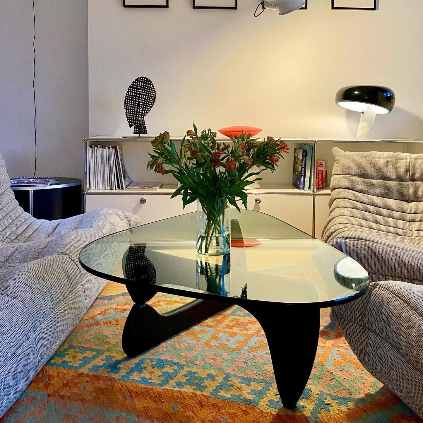 Mid-Century Triangular Glass Coffee Table