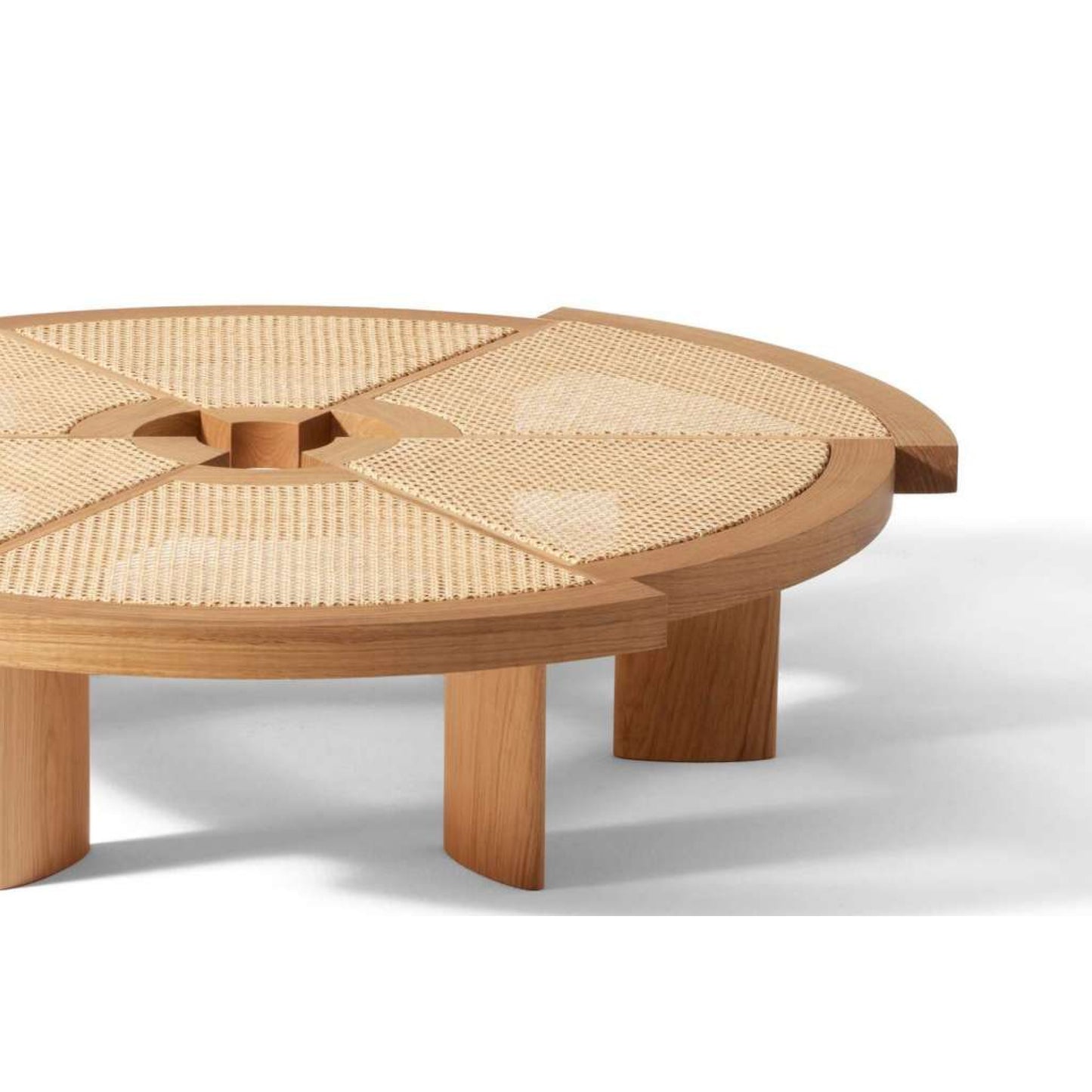 Samson Rattan and Solid Ash Coffee Table