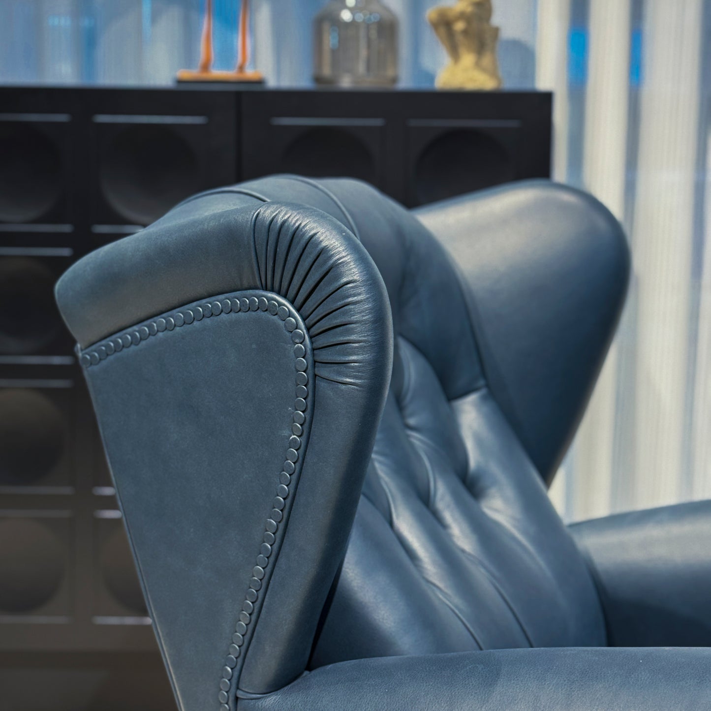 Tufted Accent Chair with Decorative Stitching