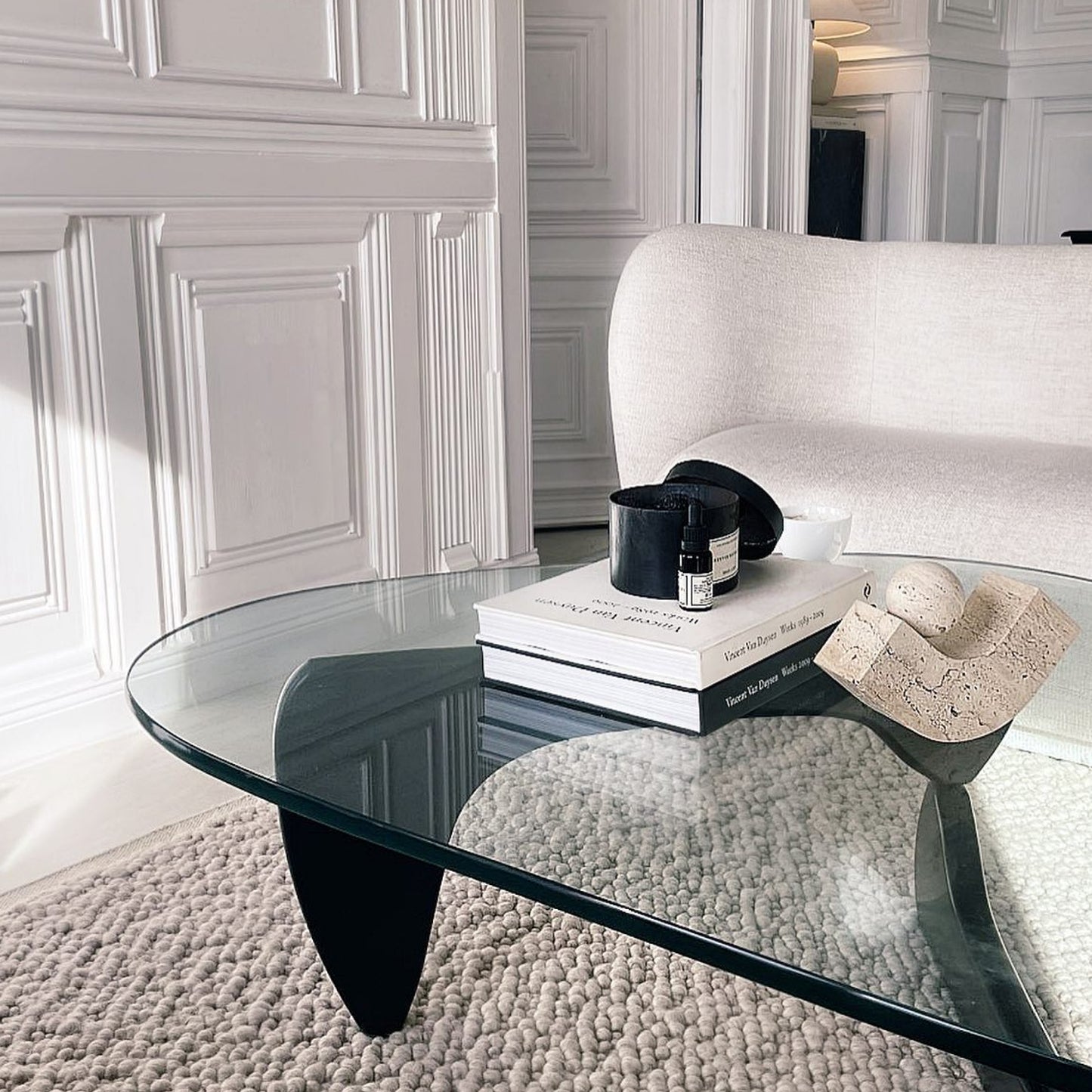 Mid-Century Triangular Glass Coffee Table