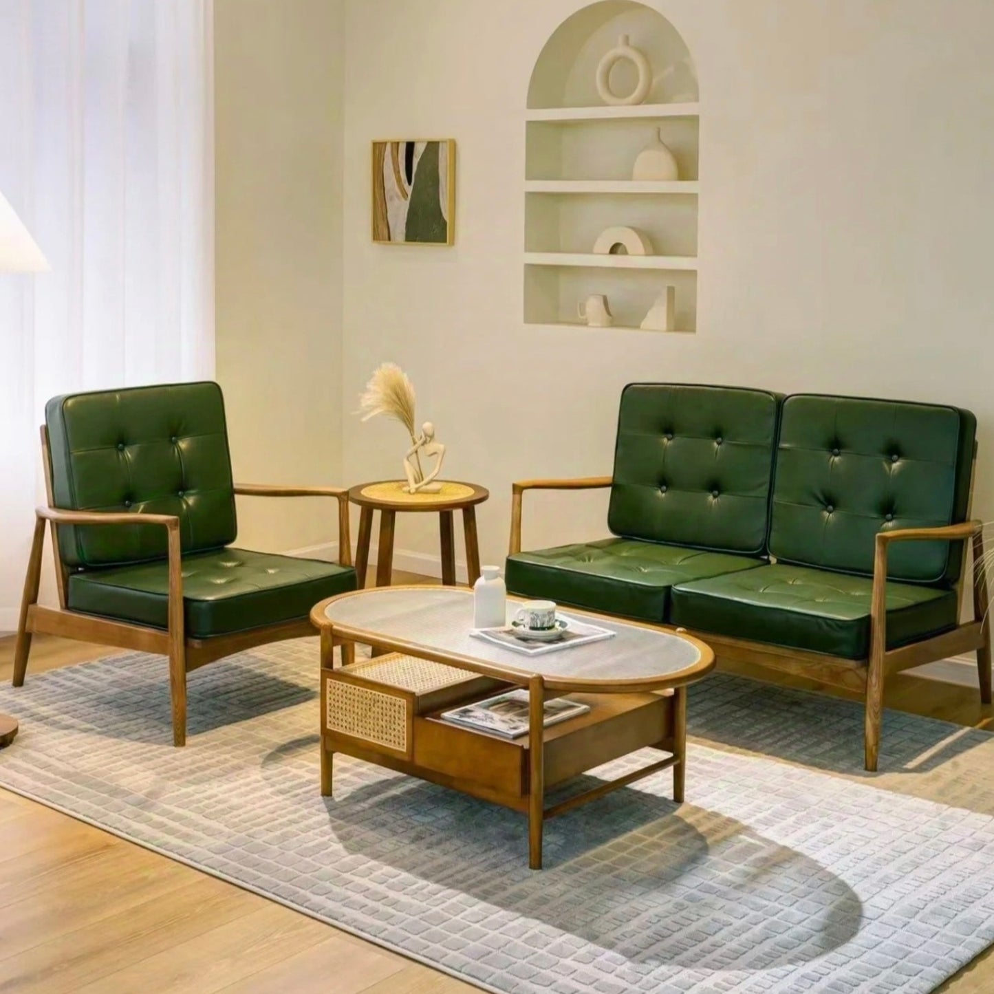 Solid Wood Lounge Armchair