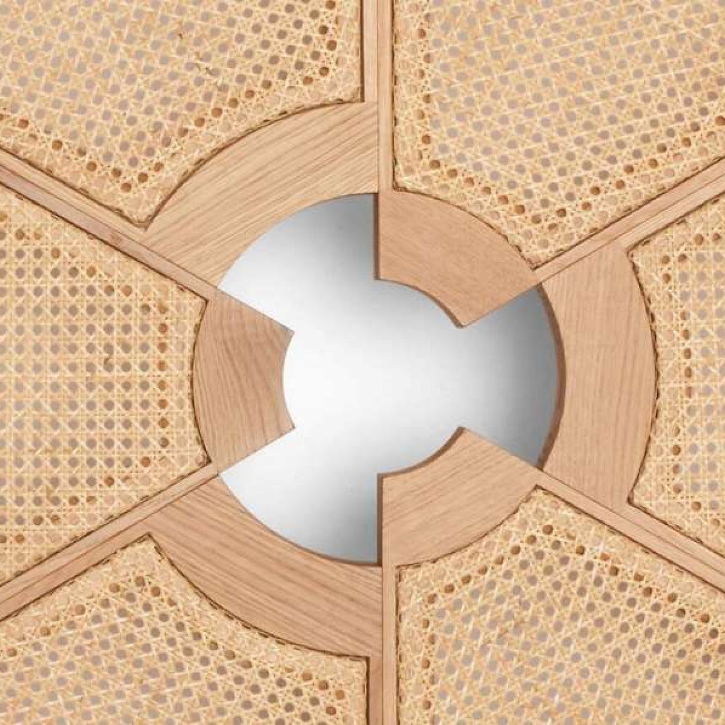 Samson Rattan and Solid Ash Coffee Table
